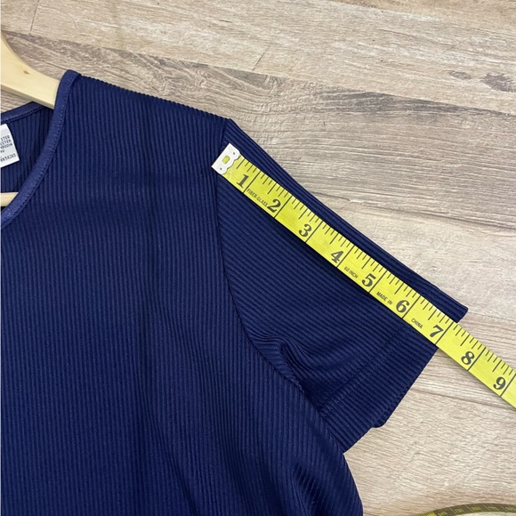 Vintage | Alia Petites Blue Ribbon Ribbed Tee - Picture 5 of 7